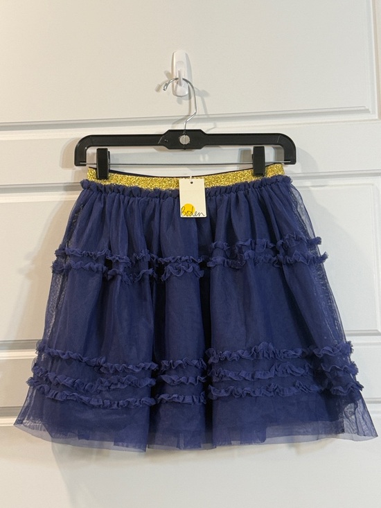 Boden Other - Mini Boden Navy Blue Embroided Tulle Skirt Gold Glitter Waistband 11-12y NWT